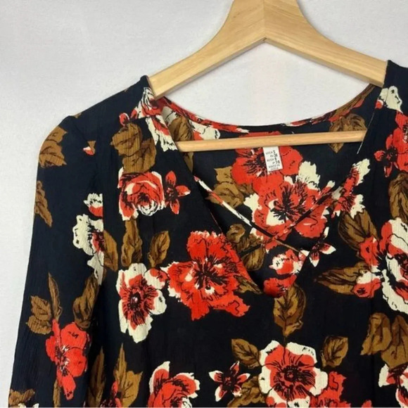 Amuse Society Casyn Black Floral Mini Shift Tunic Dress S - Picture 5 of 5